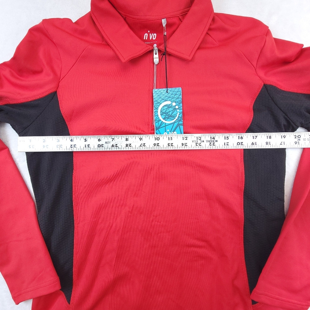 N'Vo Womens 1/4 Zip Long Sleeve Shirt Pullover Size Large Red UPF 40+ NWT - Picture 6 of 7